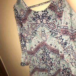 Unique multi print shift dress